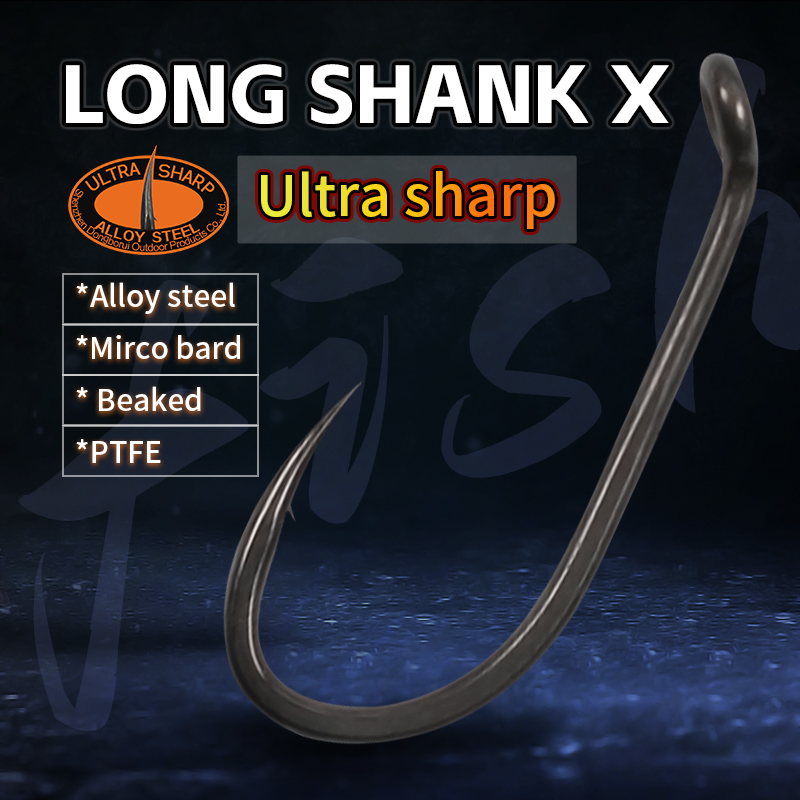 Fishing Hook Barbless - 10szt Haczyk wędkarski karpiowy z długim