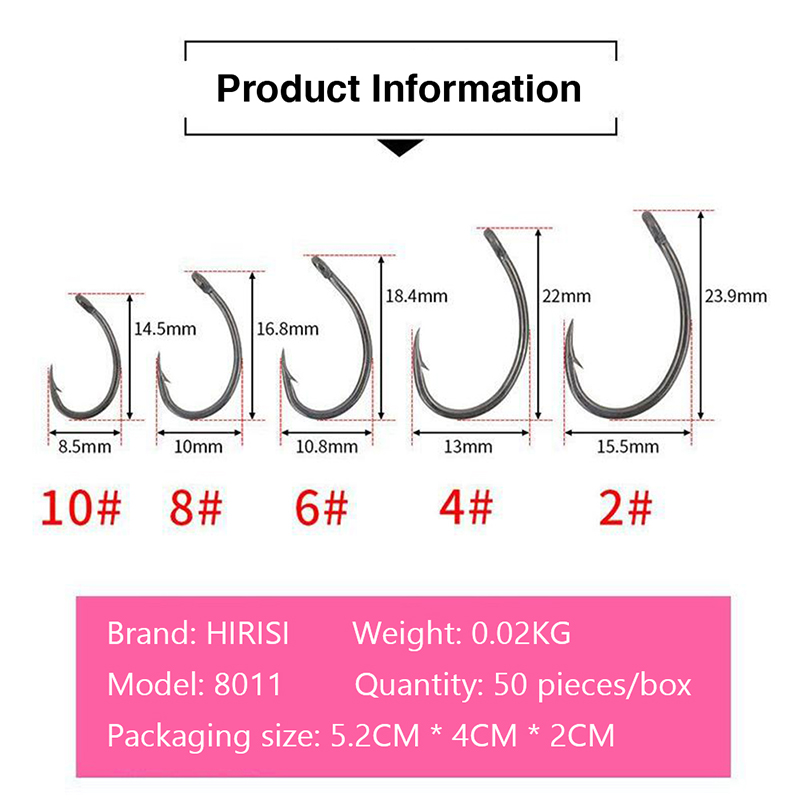 Fishing Hook Box - Nowe haczyki Hirisi 50 sztuk w