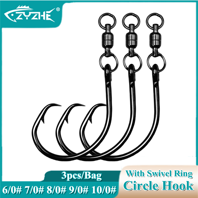 Fishing Hook Barbless - ZYZHE 3/6/9 szt. Haczyki okrągłe z